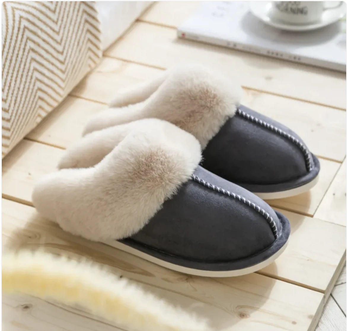 Pantuflas de Algodón Mullidas para Mujer