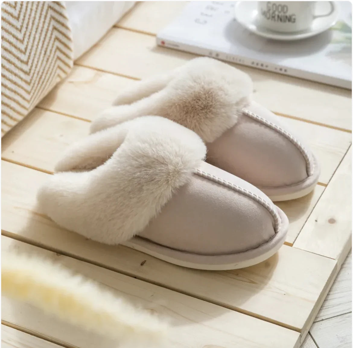 Pantuflas de Algodón Mullidas para Mujer